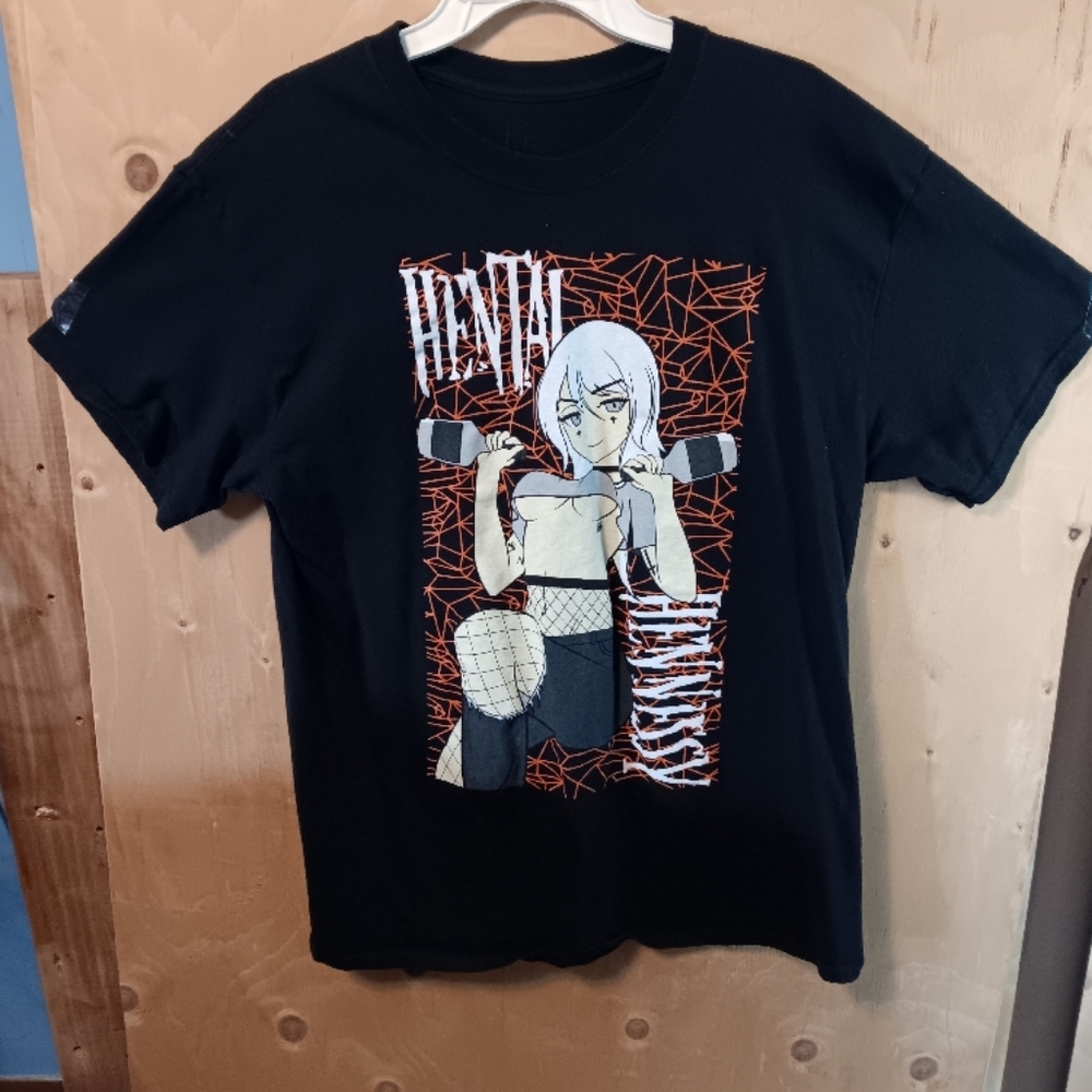 Lululemon athletica Black Shirt Cotton Blend Hentai Hennessey japan anime